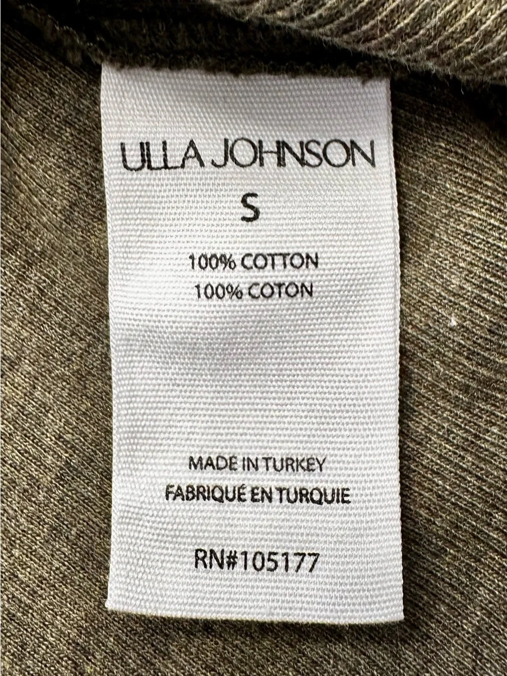 Ulla Johnson Harlowe Puff Sleeve Rib Knit Top Military Melange Olive Green Small - Picture 3 of 11